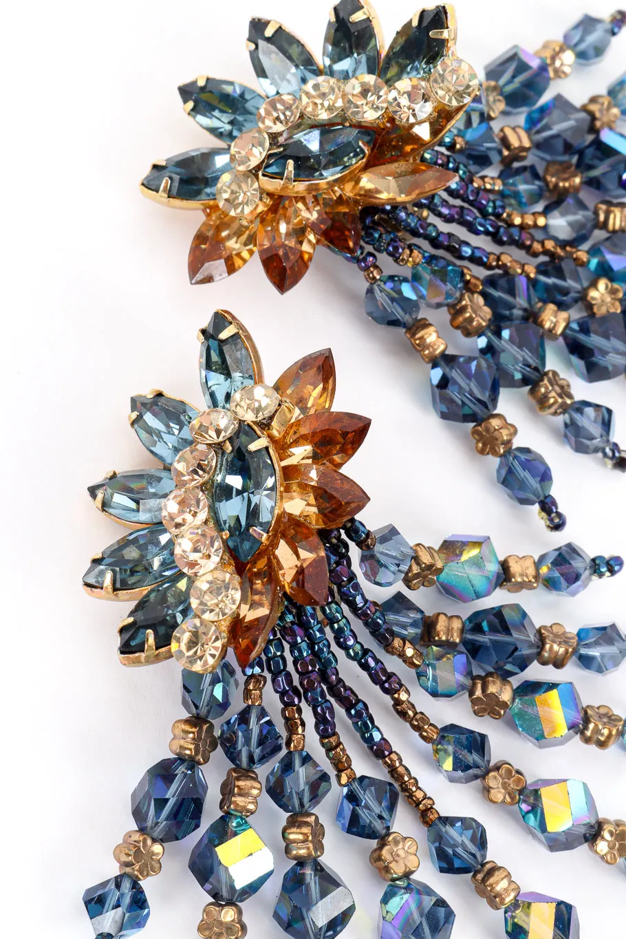 Crystal Burst Fringe Earrings