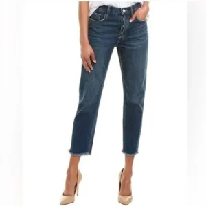 CURRENT/ELLIOTT The Exposed-Fly Vintage Cropped Slim Jeans in Bermuda wash