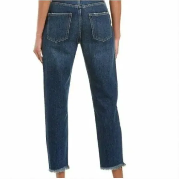 CURRENT/ELLIOTT The Exposed-Fly Vintage Cropped Slim Jeans in Bermuda wash