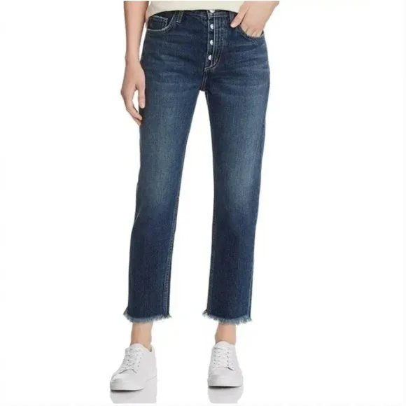 CURRENT/ELLIOTT The Exposed-Fly Vintage Cropped Slim Jeans in Bermuda wash