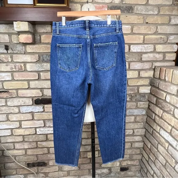 CURRENT/ELLIOTT The Exposed-Fly Vintage Cropped Slim Jeans in Bermuda wash