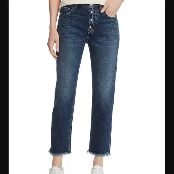 CURRENT/ELLIOTT The Exposed-Fly Vintage Cropped Slim Jeans in Bermuda wash