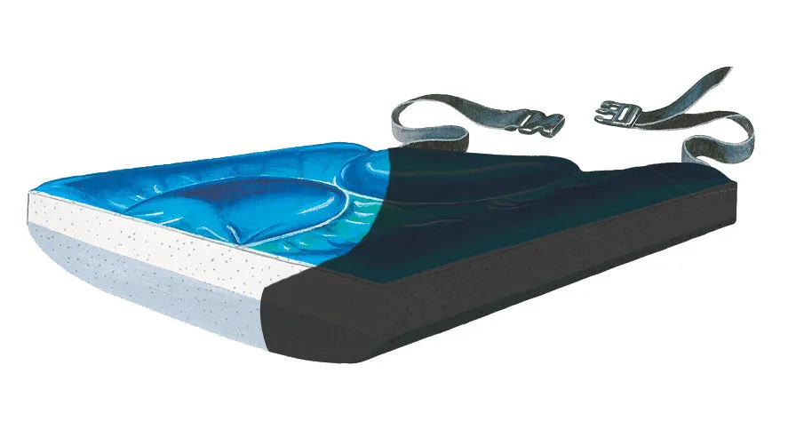 Cushions Wheelchair Gel Position Plus Wedge 3.5" Front 1" Back by SkilCare