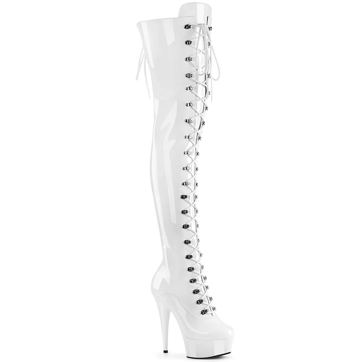 DELIGHT-3022  White Stretch Patent/White