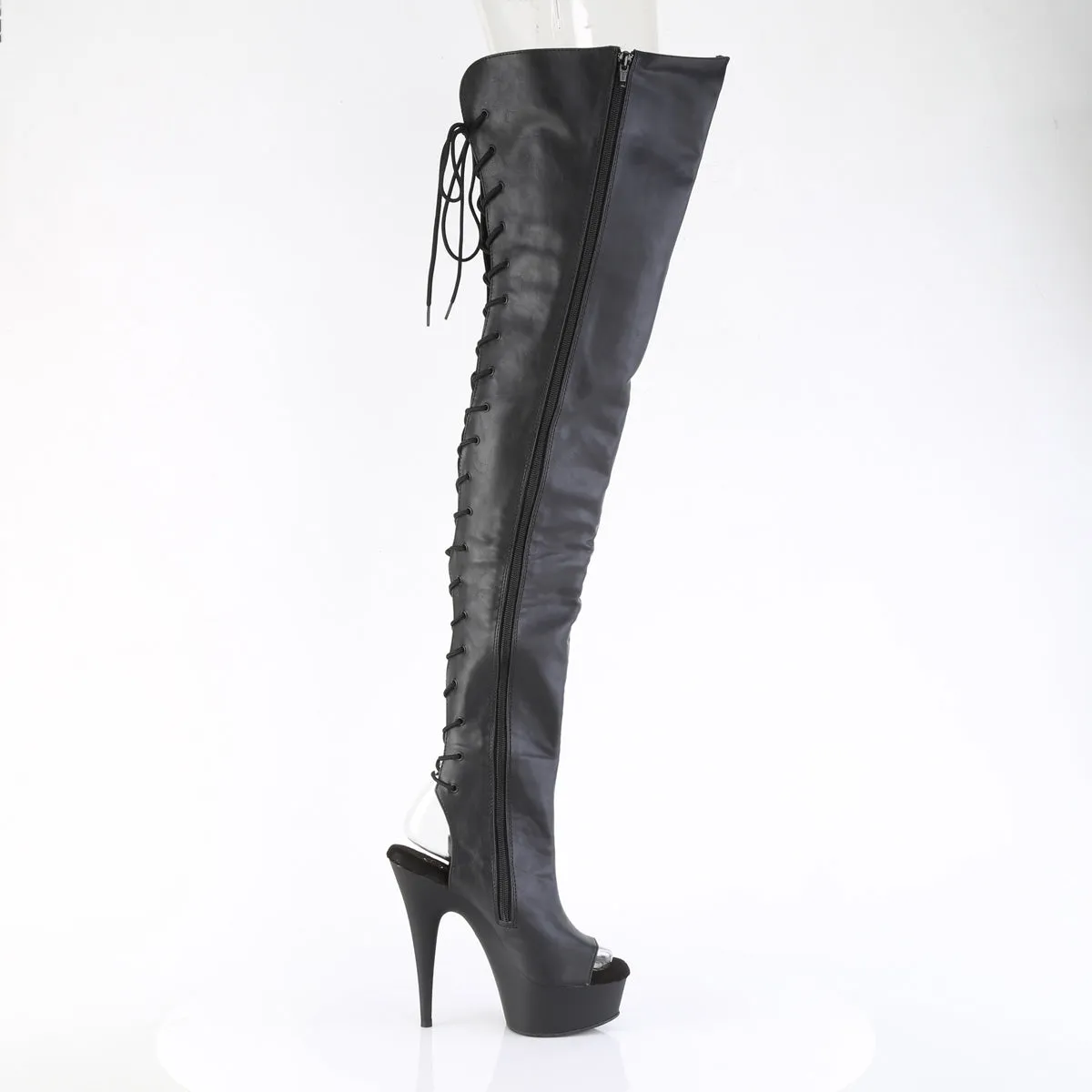 DELIGHT-4019  Black Faux Le/Black Matte