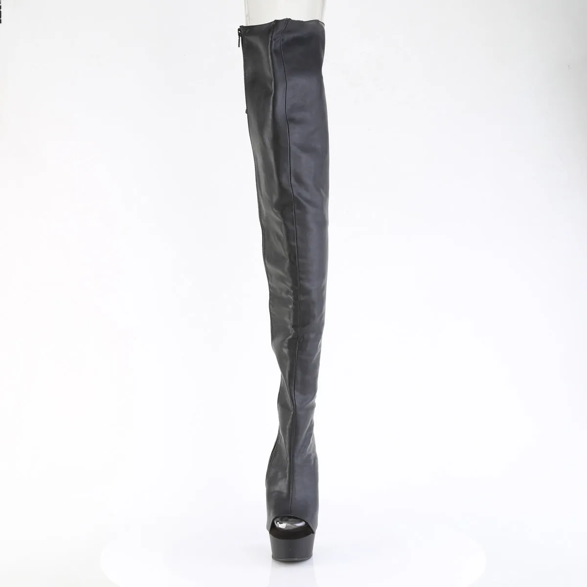 DELIGHT-4019  Black Faux Le/Black Matte
