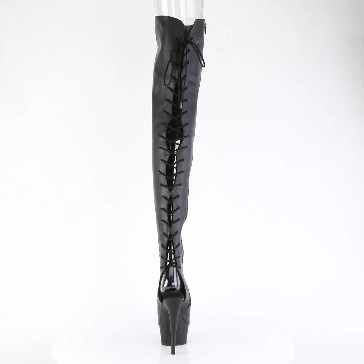 DELIGHT-4019  Black Faux Le/Black Matte
