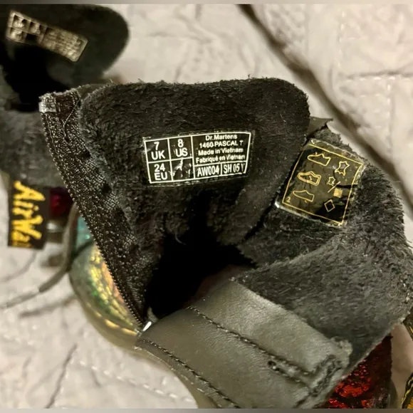 Dr. Martens 1460 Pascal Boot Rainbow Crocodile Metallic Toddler US 8