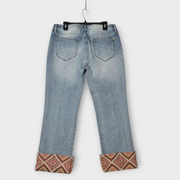 Driftwood Colette Cropped Jean Womens Size 32 Tapestry Cuff Mid-rise 26&quot; L - New