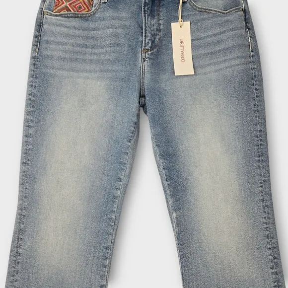 Driftwood Colette Cropped Jean Womens Size 32 Tapestry Cuff Mid-rise 26&quot; L - New