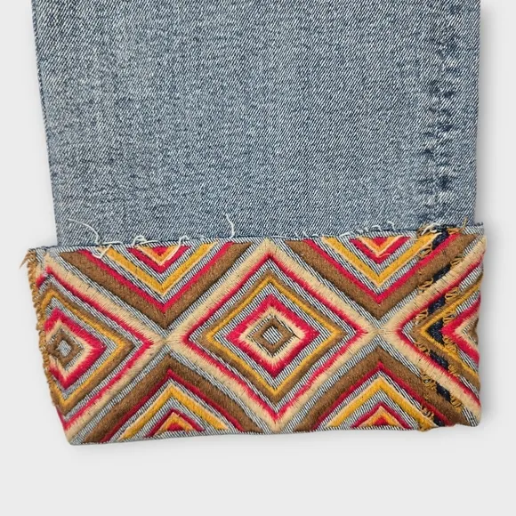 Driftwood Colette Cropped Jean Womens Size 32 Tapestry Cuff Mid-rise 26&quot; L - New