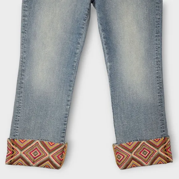 Driftwood Colette Cropped Jean Womens Size 32 Tapestry Cuff Mid-rise 26&quot; L - New