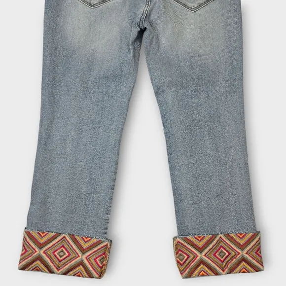 Driftwood Colette Cropped Jean Womens Size 32 Tapestry Cuff Mid-rise 26&quot; L - New