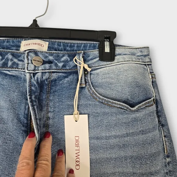 Driftwood Colette Cropped Jean Womens Size 32 Tapestry Cuff Mid-rise 26&quot; L - New