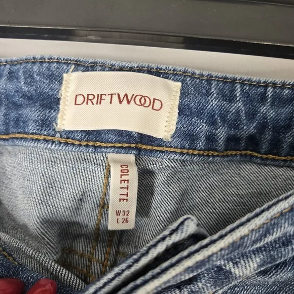 Driftwood Colette Cropped Jean Womens Size 32 Tapestry Cuff Mid-rise 26&quot; L - New