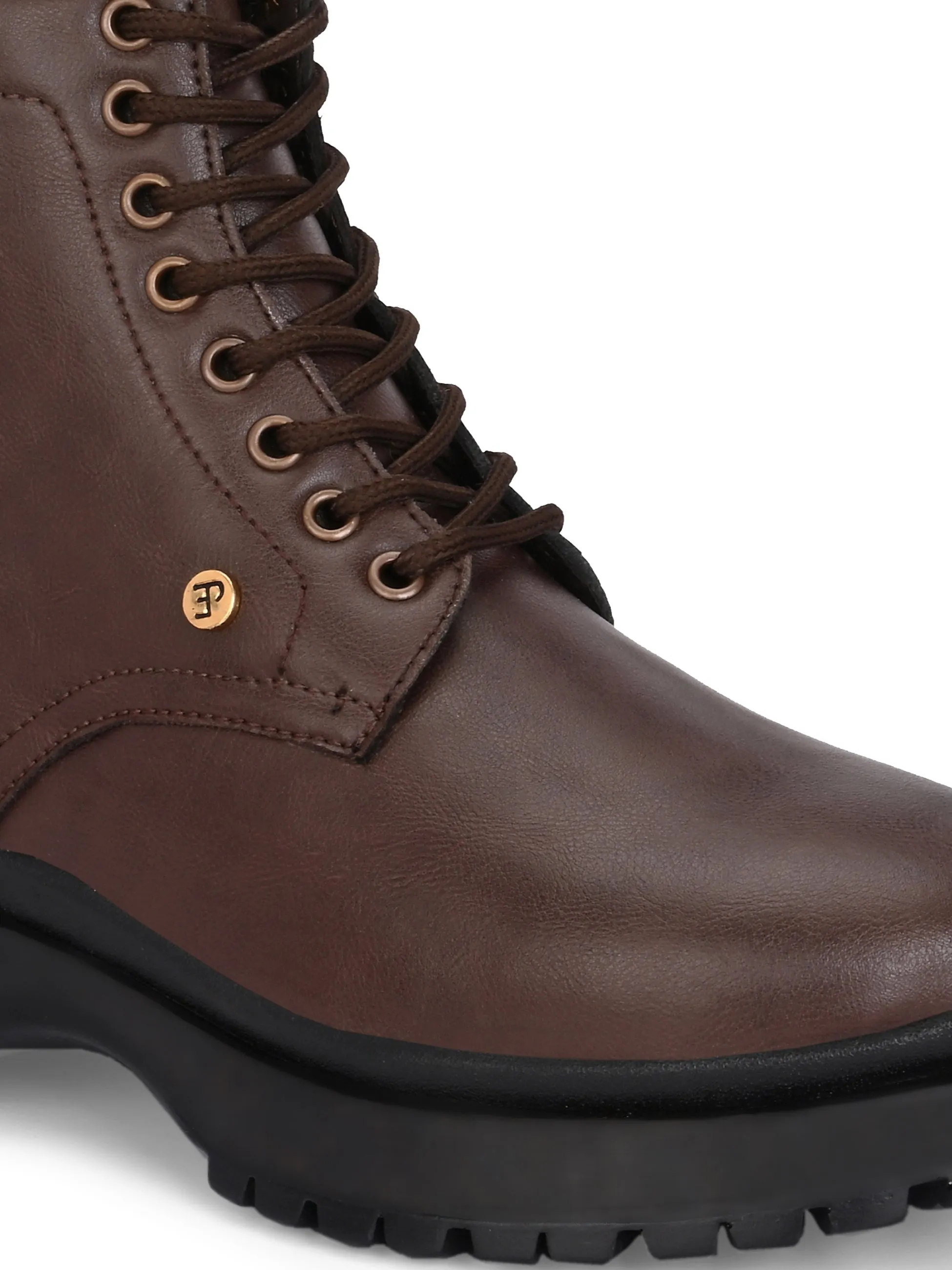 EL PASO Men Faux Leather Casual Lace Up Boots