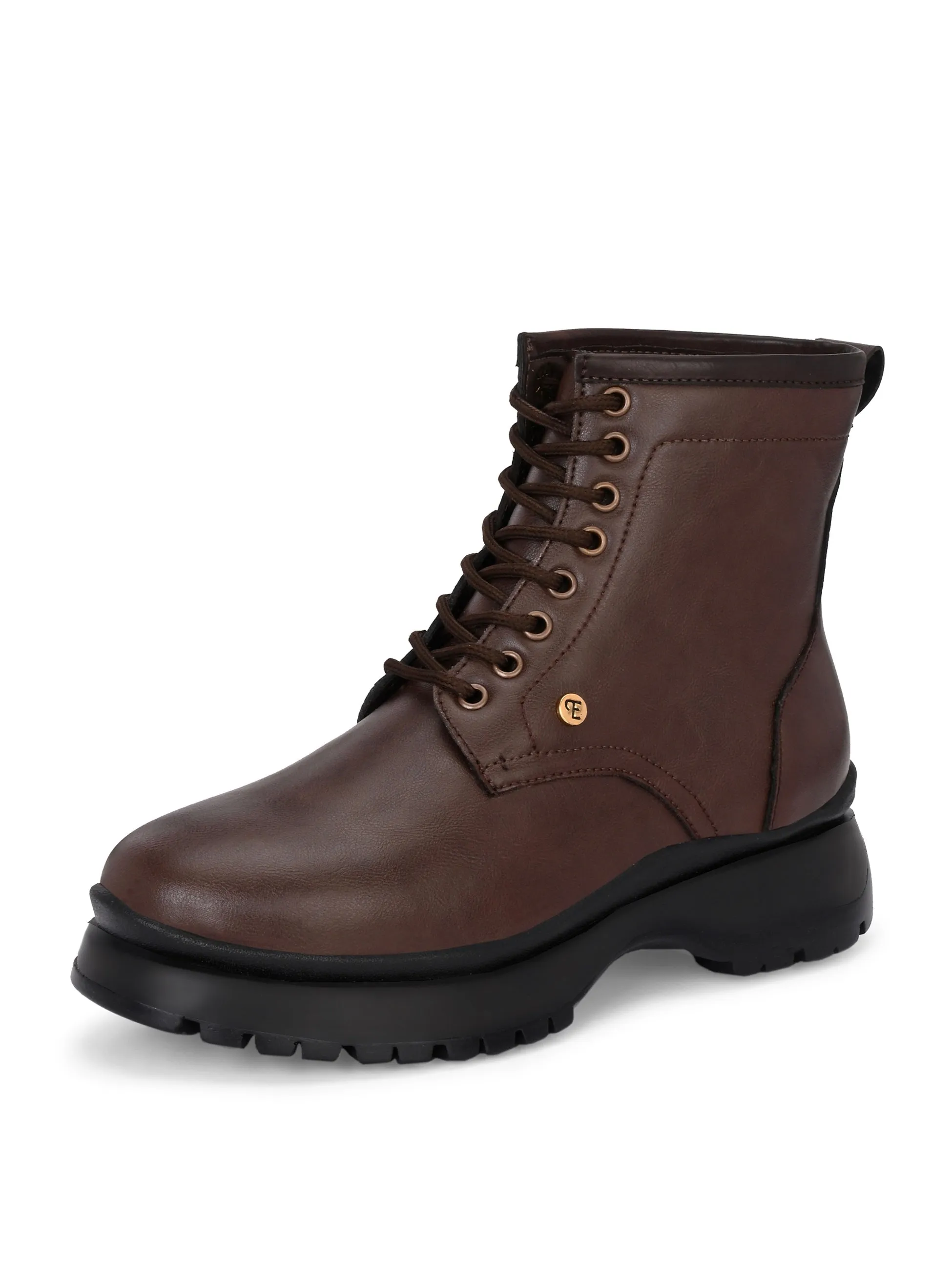 EL PASO Men Faux Leather Casual Lace Up Boots