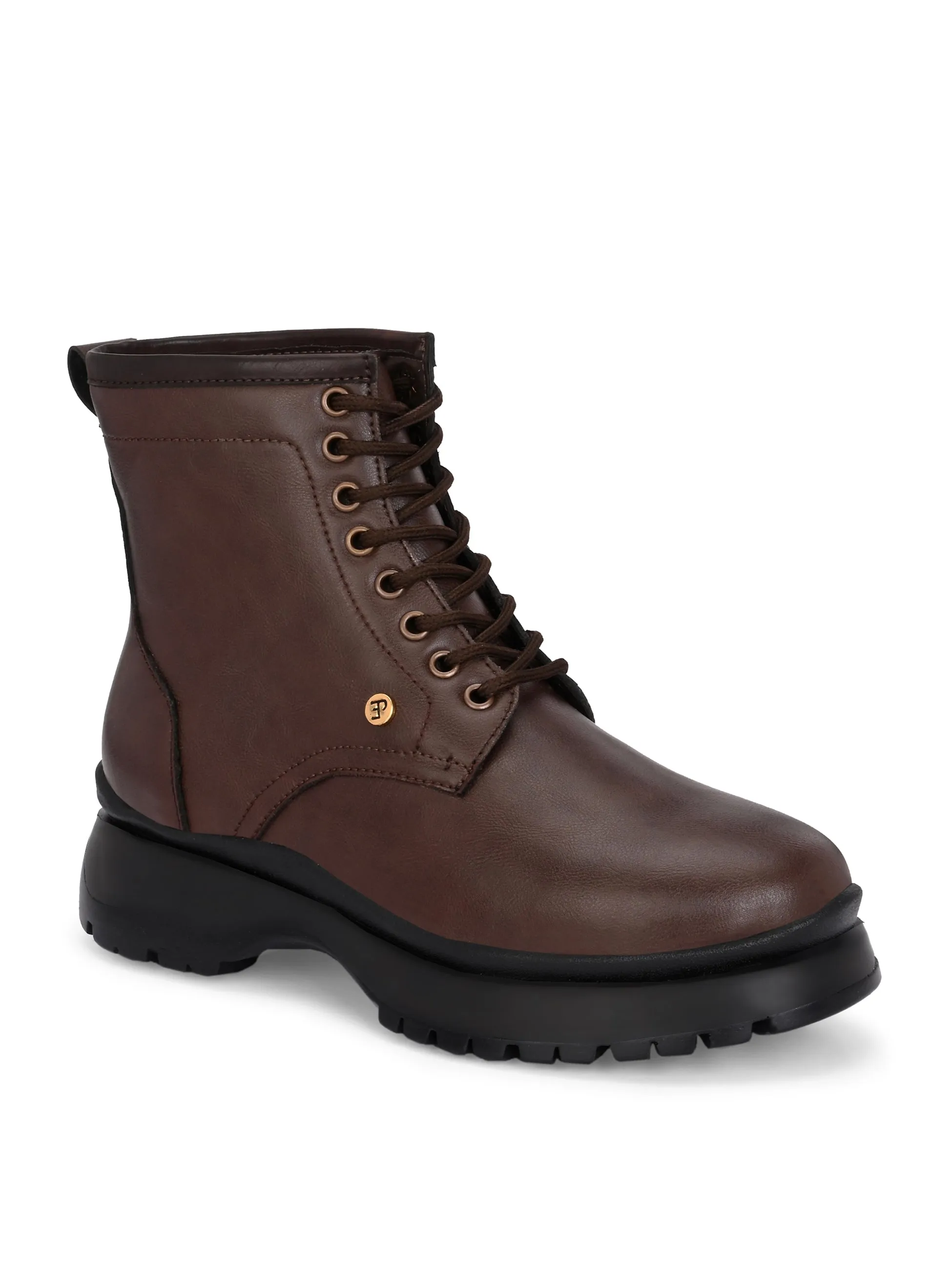 EL PASO Men Faux Leather Casual Lace Up Boots