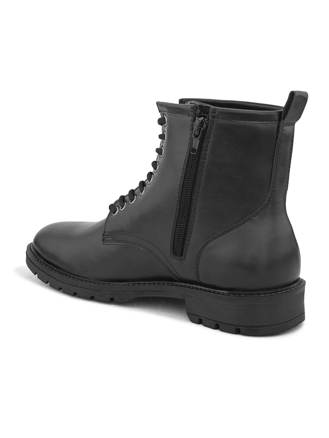 EL PASO Men Faux Leather Casual Lace Up Boots