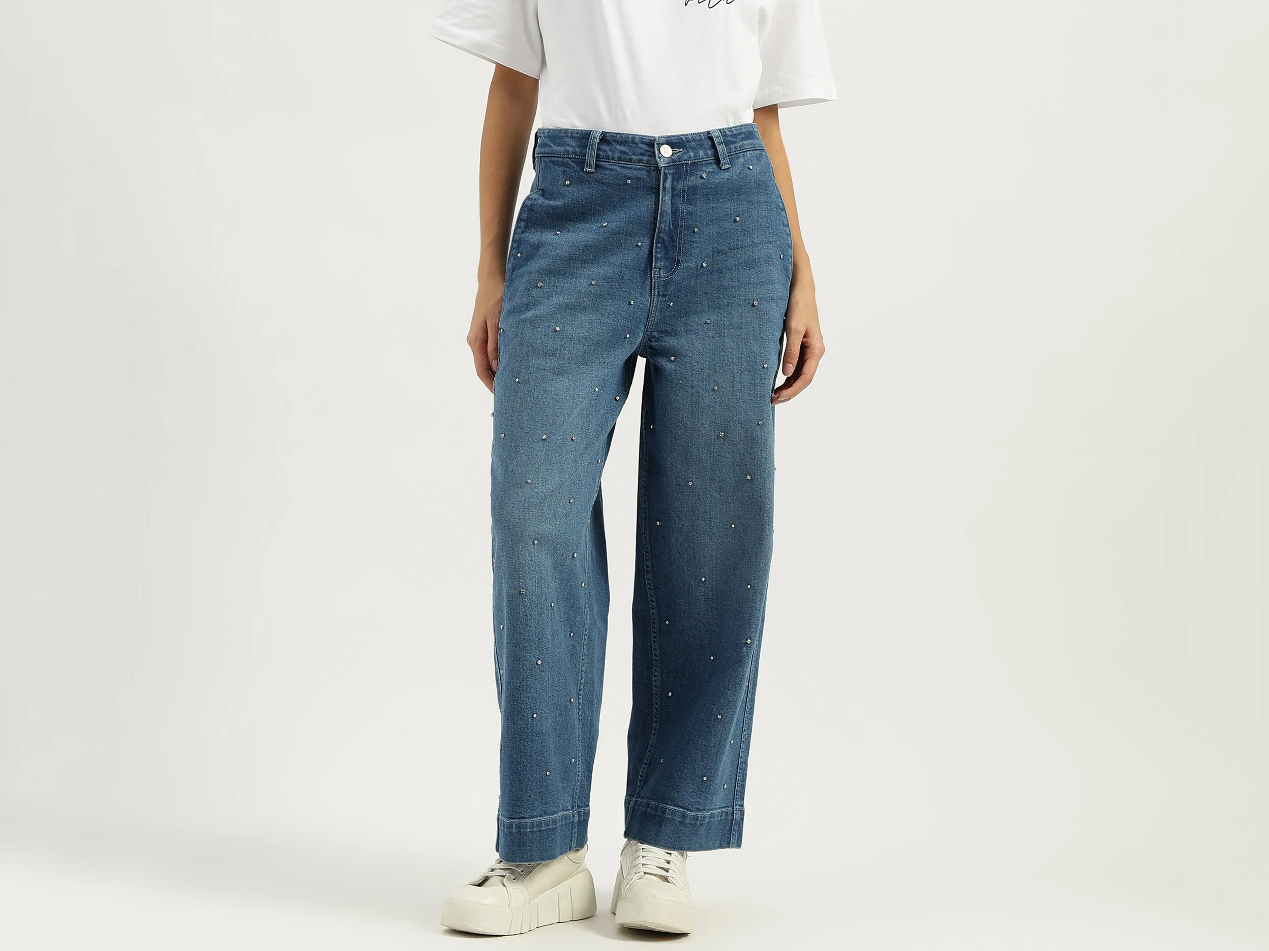 Embellished Straight Fit Jeans