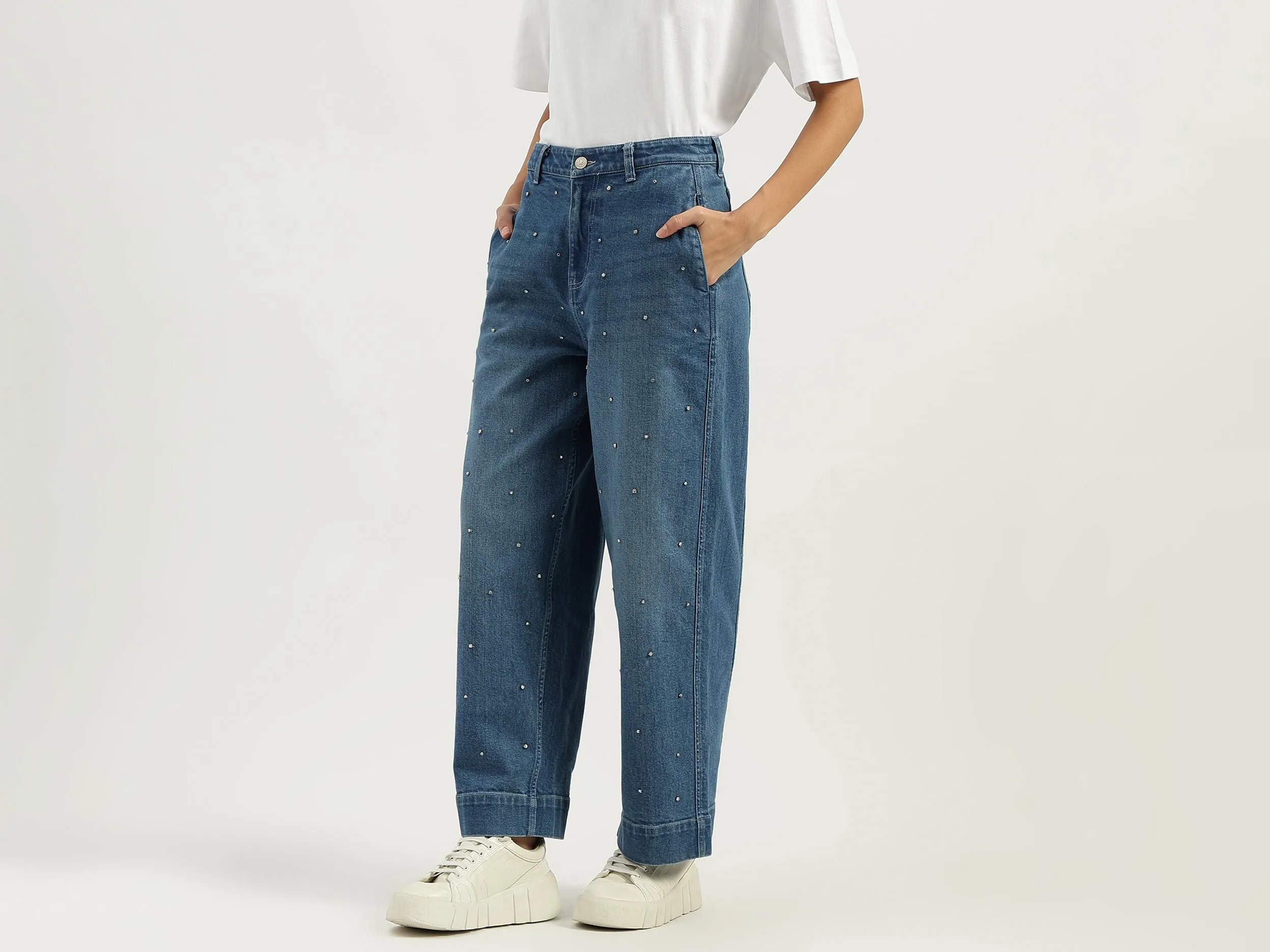 Embellished Straight Fit Jeans