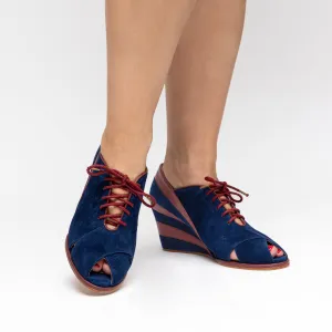 Esme 1930s Wedges (Red/Blue)