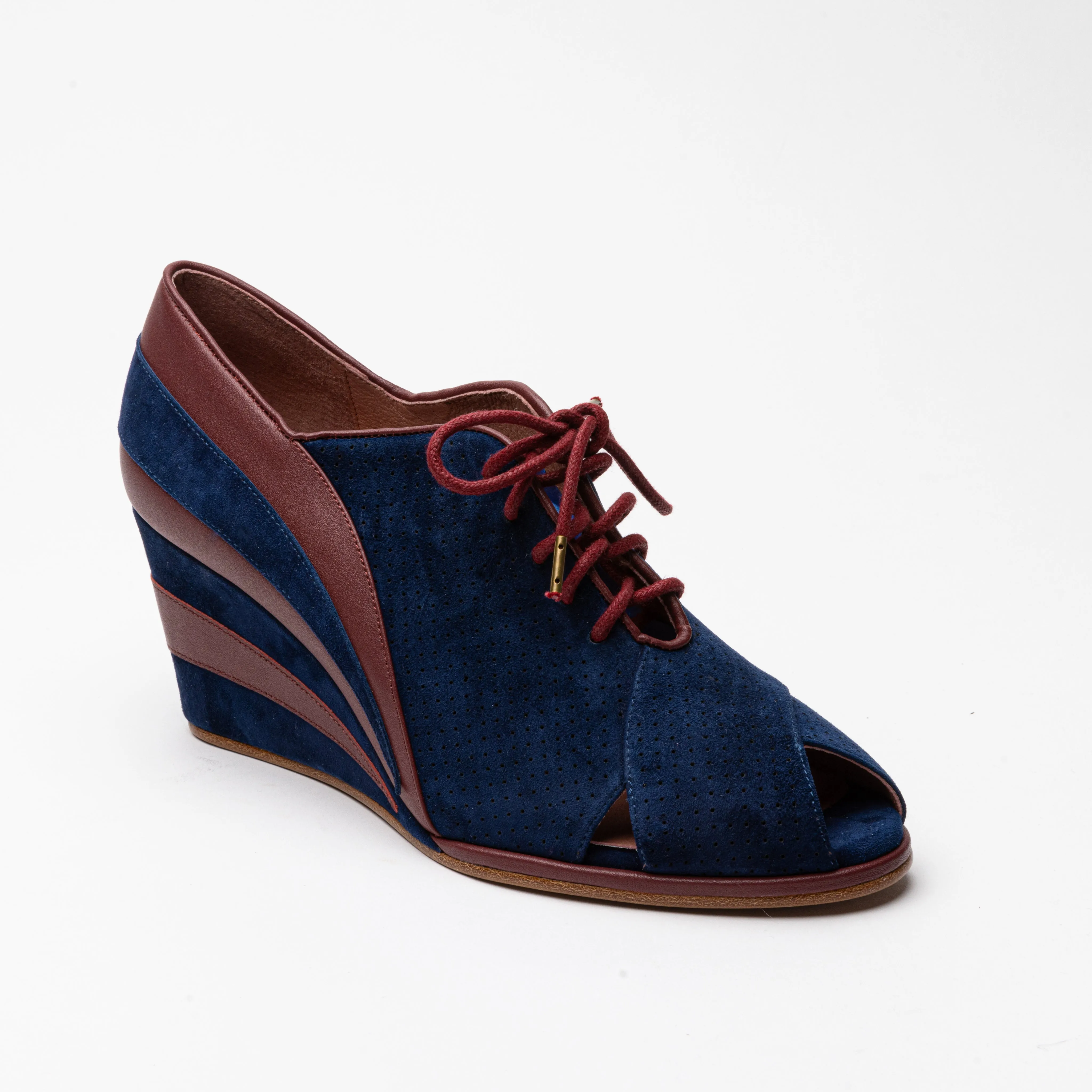 Esme 1930s Wedges (Red/Blue)