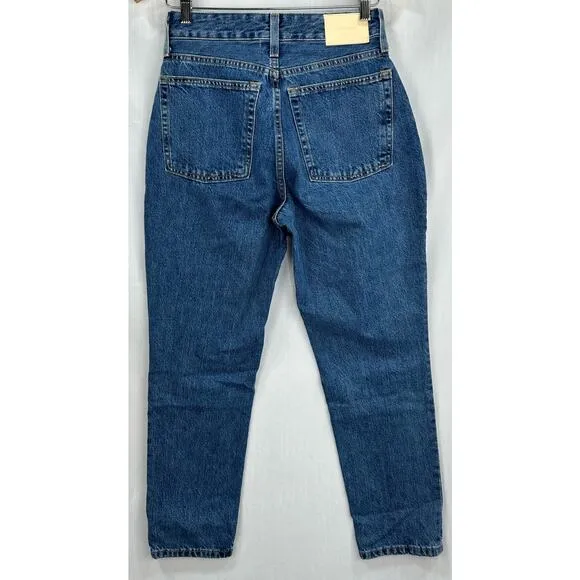 Everlane ‘90s Cheeky Straight Leg High Rise Jean in Medium Wash size 27