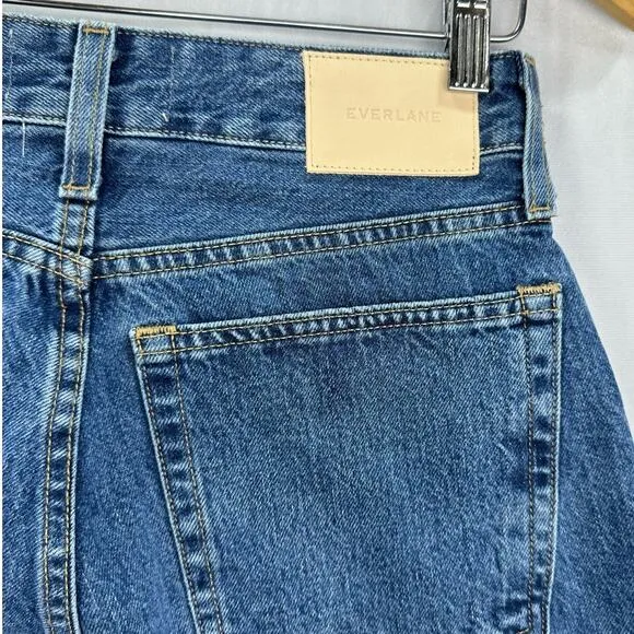 Everlane ‘90s Cheeky Straight Leg High Rise Jean in Medium Wash size 27
