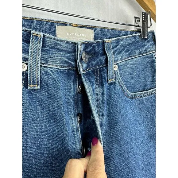 Everlane ‘90s Cheeky Straight Leg High Rise Jean in Medium Wash size 27