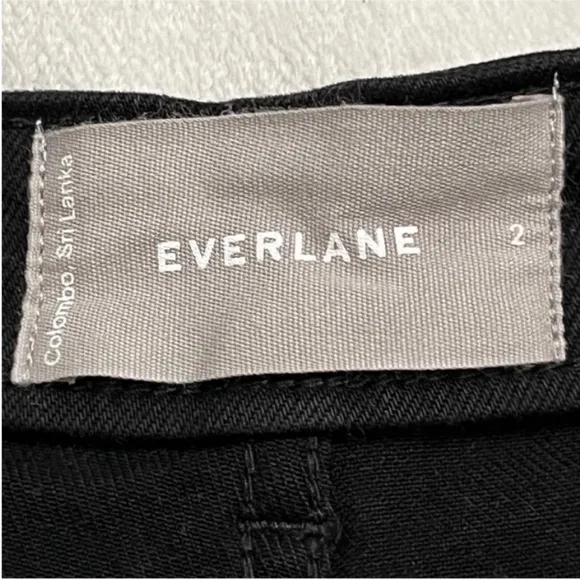 Everlane Black Ankle Cropped Jeans with High Waist and Straight Leg Sz 2