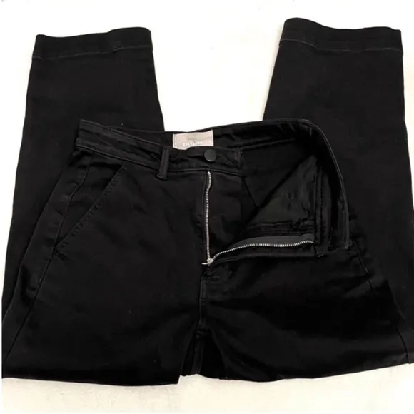 Everlane Black Ankle Cropped Jeans with High Waist and Straight Leg Sz 2