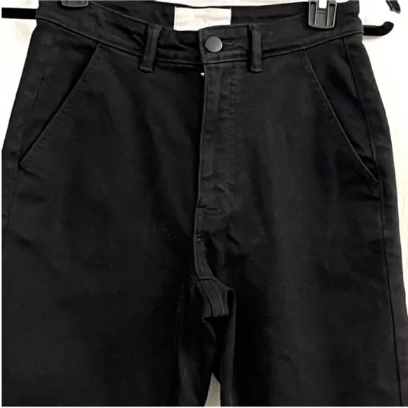 Everlane Black Ankle Cropped Jeans with High Waist and Straight Leg Sz 2