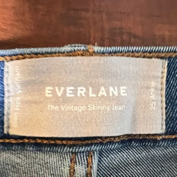EVERLANE Denim The Vintage Skinny Jean Ankle Cropped High Rise Size 25