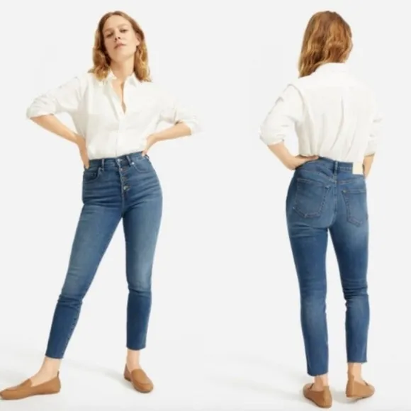 EVERLANE Denim The Vintage Skinny Jean Ankle Cropped High Rise Size 25