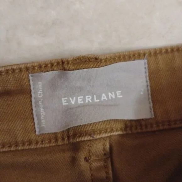 Everlane Jean Cropped Slim Regular Tapenade Mustard Yellow Golden Tan 2