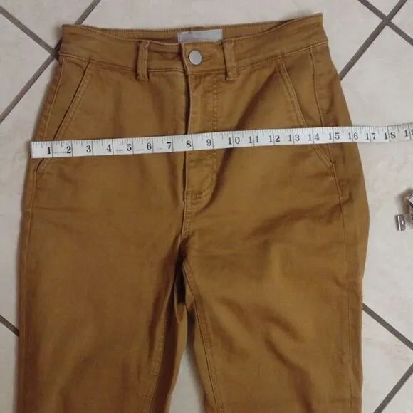 Everlane Jean Cropped Slim Regular Tapenade Mustard Yellow Golden Tan 2