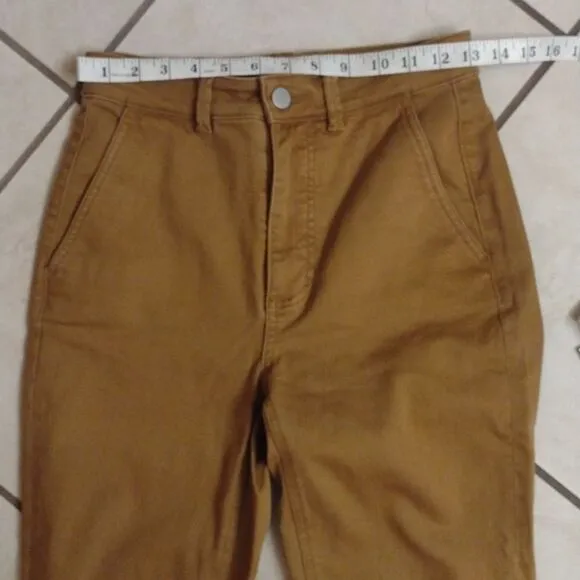 Everlane Jean Cropped Slim Regular Tapenade Mustard Yellow Golden Tan 2