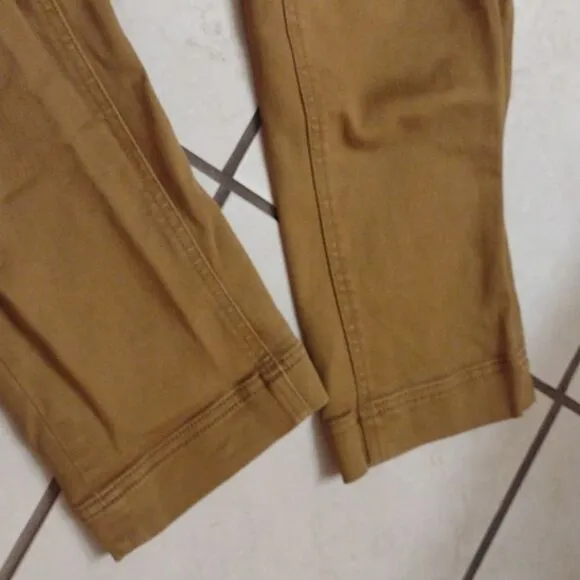Everlane Jean Cropped Slim Regular Tapenade Mustard Yellow Golden Tan 2
