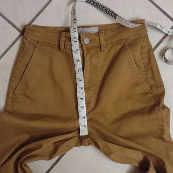 Everlane Jean Cropped Slim Regular Tapenade Mustard Yellow Golden Tan 2