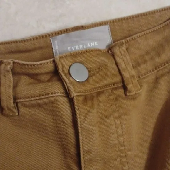 Everlane Jean Cropped Slim Regular Tapenade Mustard Yellow Golden Tan 2