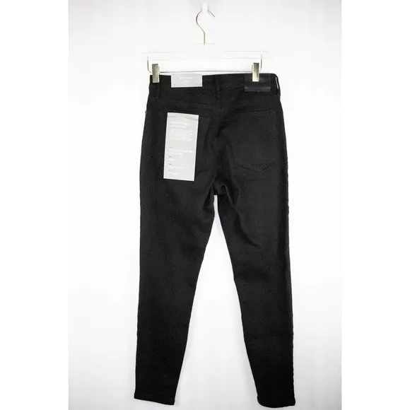 Everlane Womens Black Curvy High Waisted Crop Skinny Jeans Size 27 The High Rise