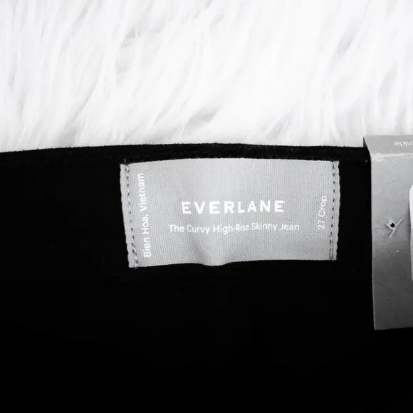 Everlane Womens Black Curvy High Waisted Crop Skinny Jeans Size 27 The High Rise