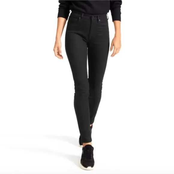 Everlane Womens Black Curvy High Waisted Crop Skinny Jeans Size 27 The High Rise