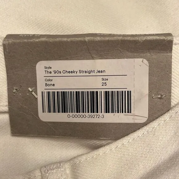 Everlane Women’s The 90s Cheeky Straight Jean in bone Size 25 NWT