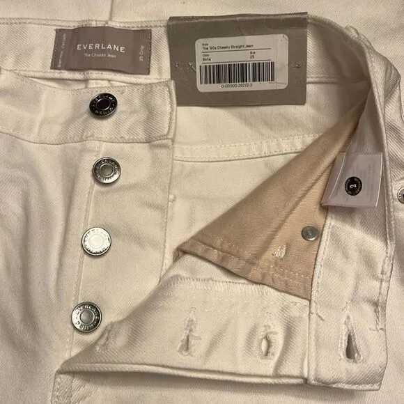 Everlane Women’s The 90s Cheeky Straight Jean in bone Size 25 NWT