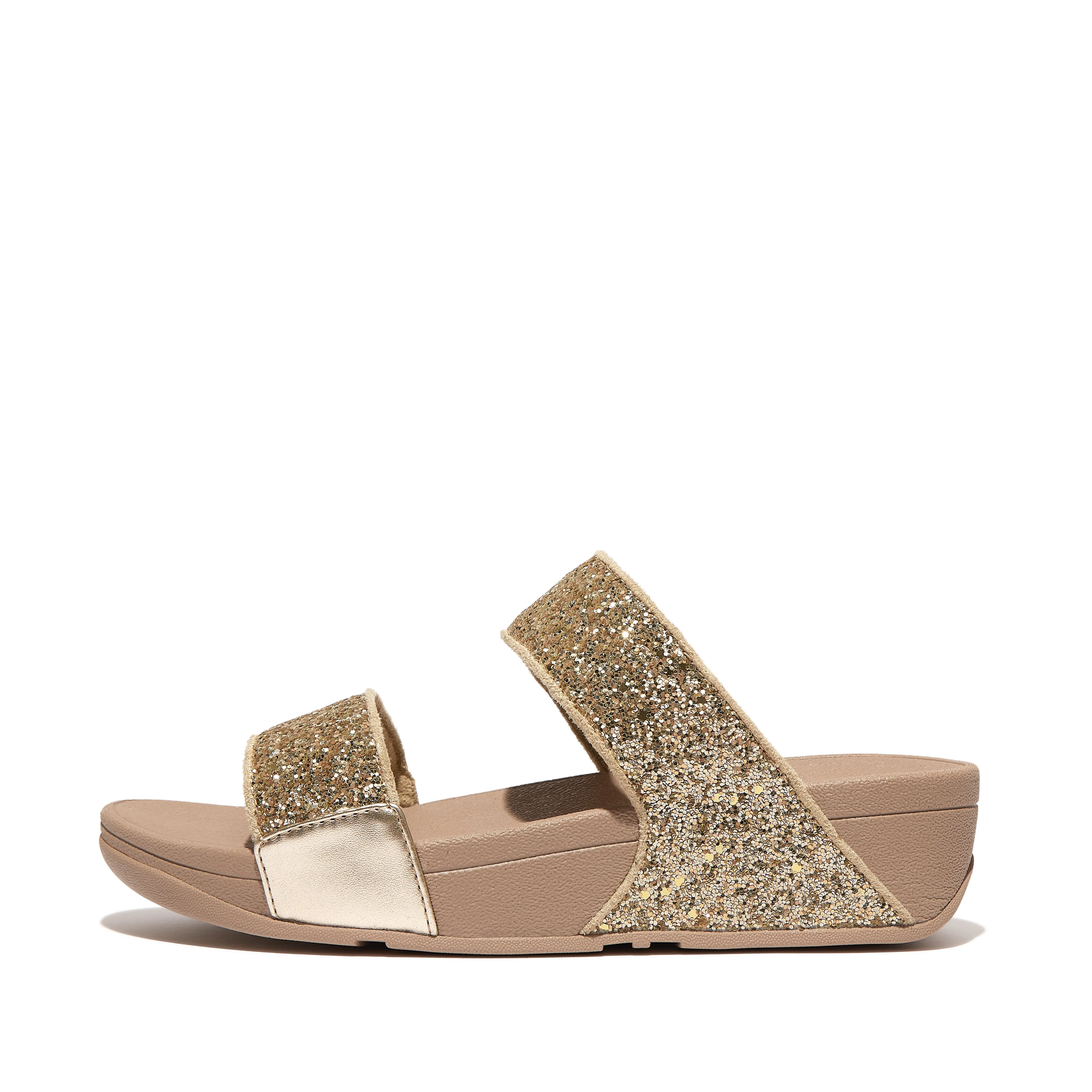 FitFlop LULU Glitter Slide Sandals