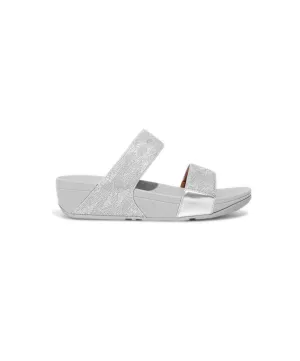 FitFlop Lulu Glitz Slides Silver