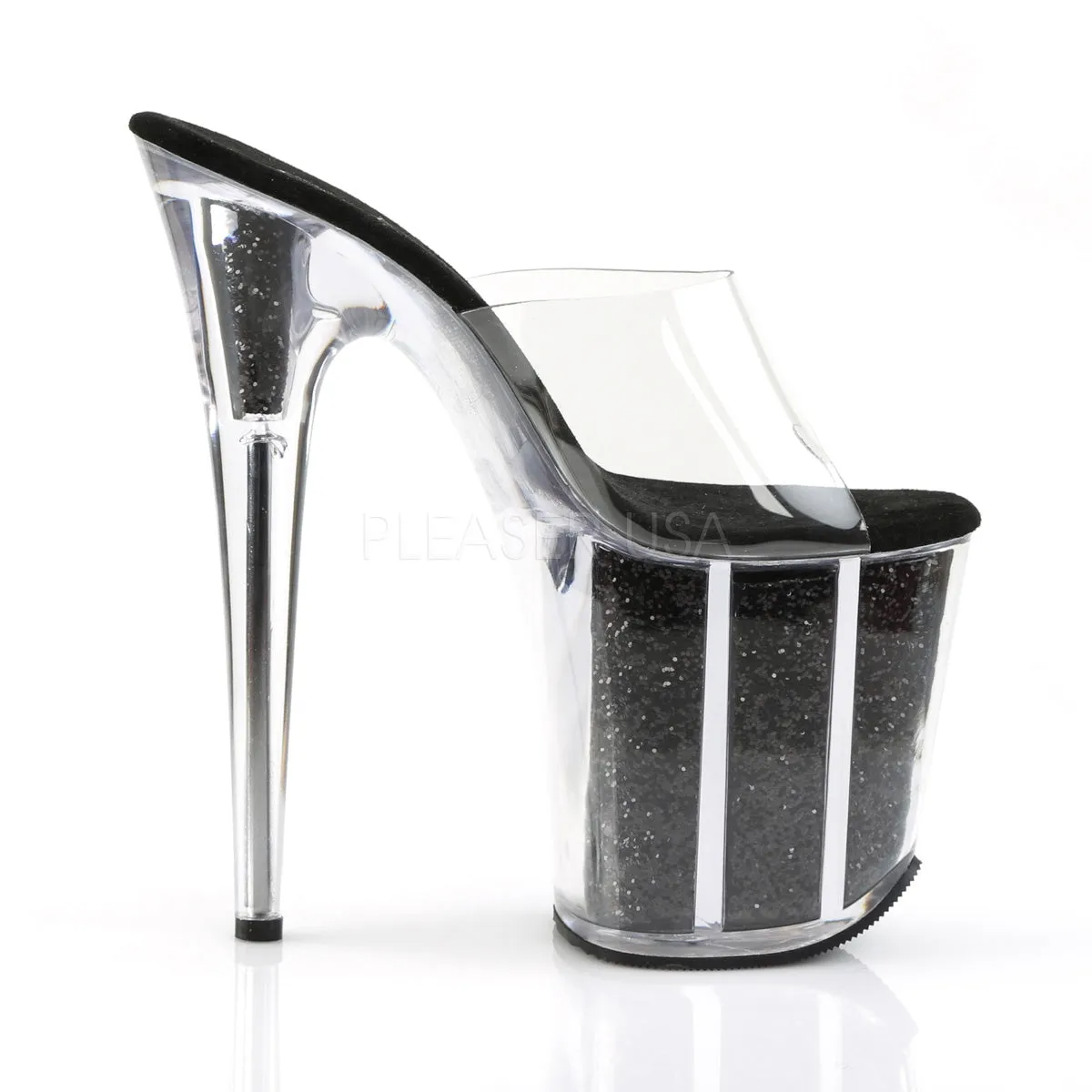 FLAMINGO-801G  Clear/Black Glitter
