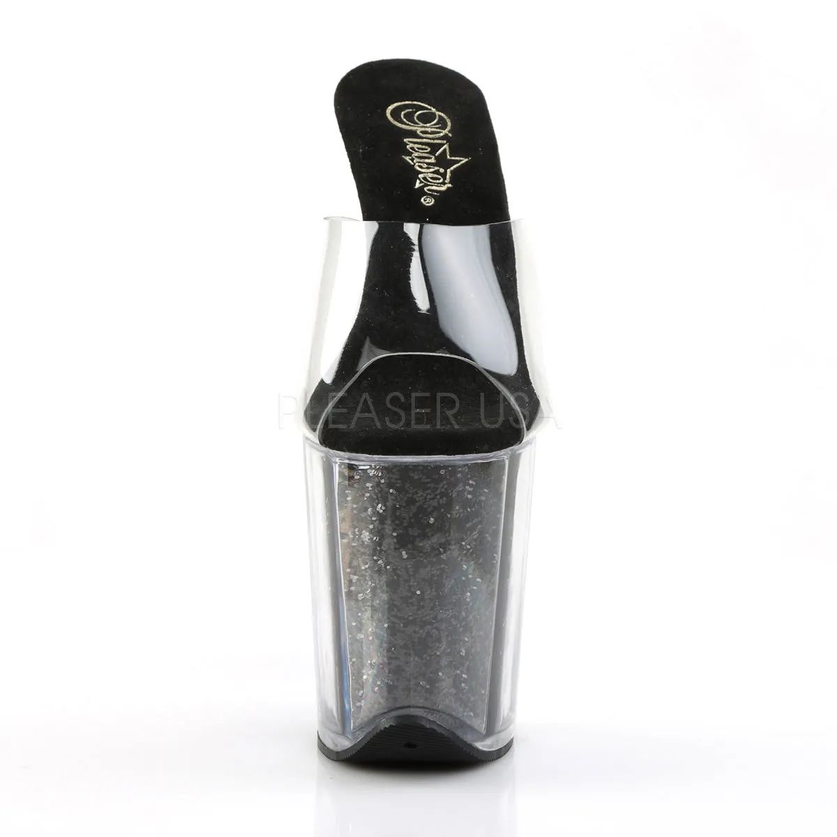 FLAMINGO-801G  Clear/Black Glitter